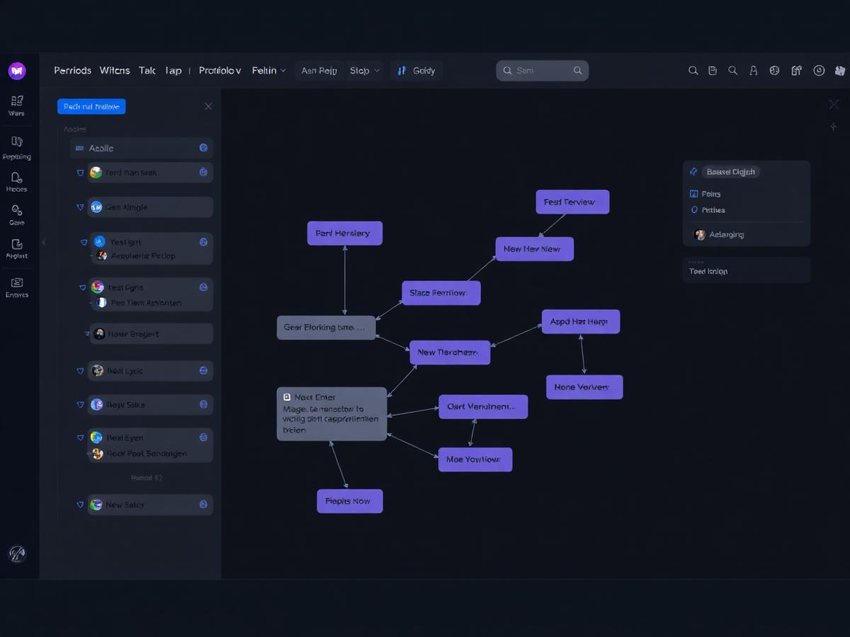 Visual marketing automation builder with connected campaign nodes